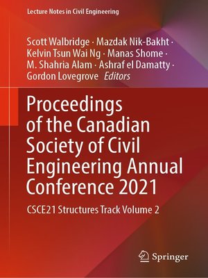 cover image of Proceedings of the Canadian Society of Civil Engineering Annual Conference 2021